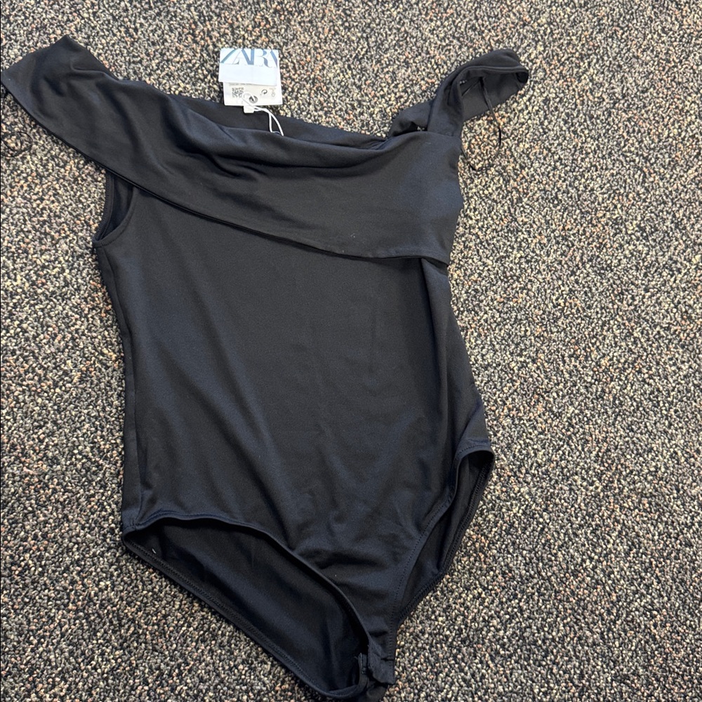 Zara Black Off-Shoulder Bodysuit